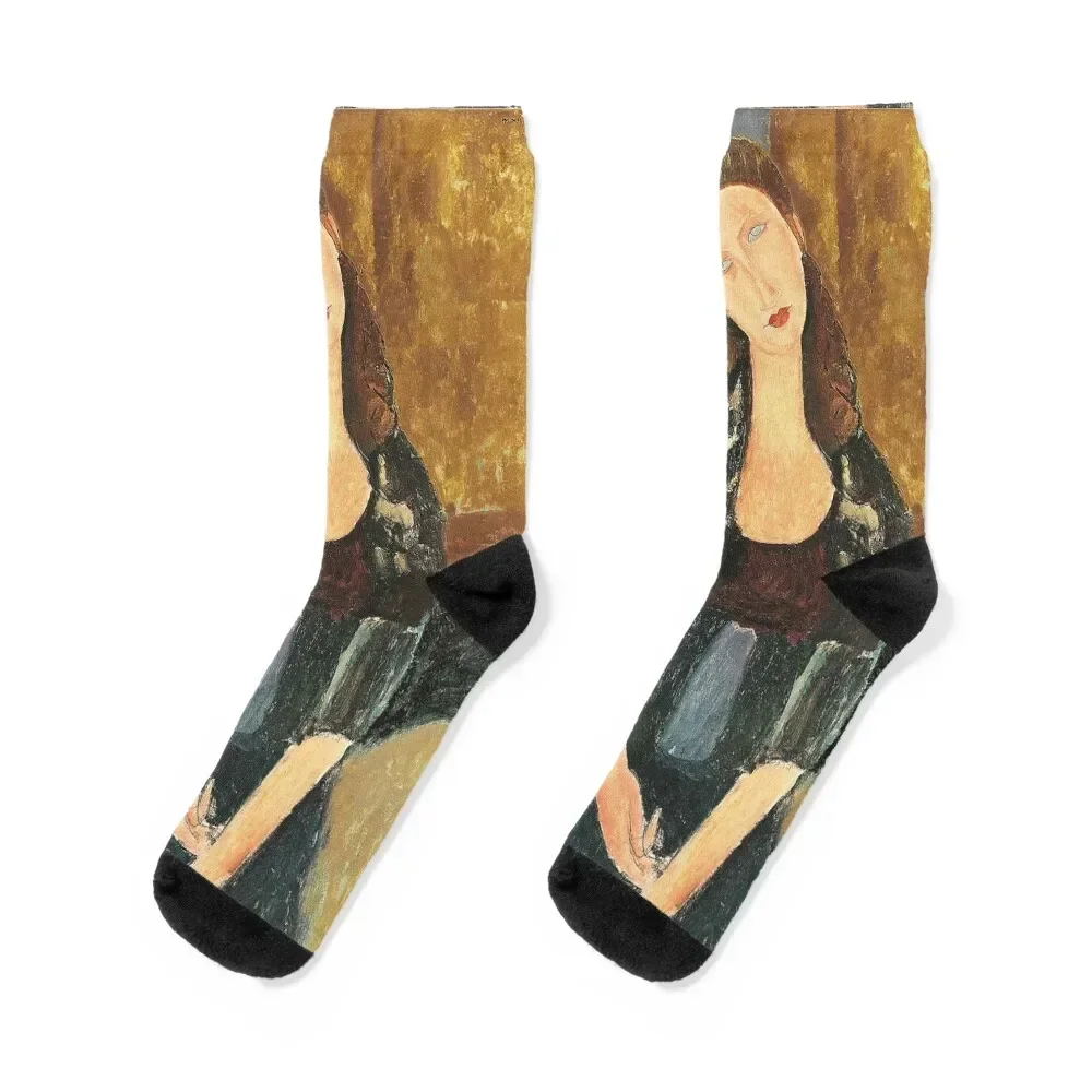 

Vintage Portrait painting by Amedeo Modigliani (Italian, Livorno 1884–1920 Paris) Socks floor Socks Women Men's