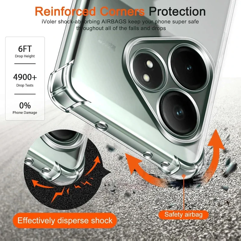 وسادة هوائية مضادة للصدمات حافظة من البولي يوريثان لهاتف OPPO Realme GT 7 Pro 6 6T Neo 3 3T GT 2 Neo 2T Note 50 غطاء حماية شفاف كابا Fundas Coque