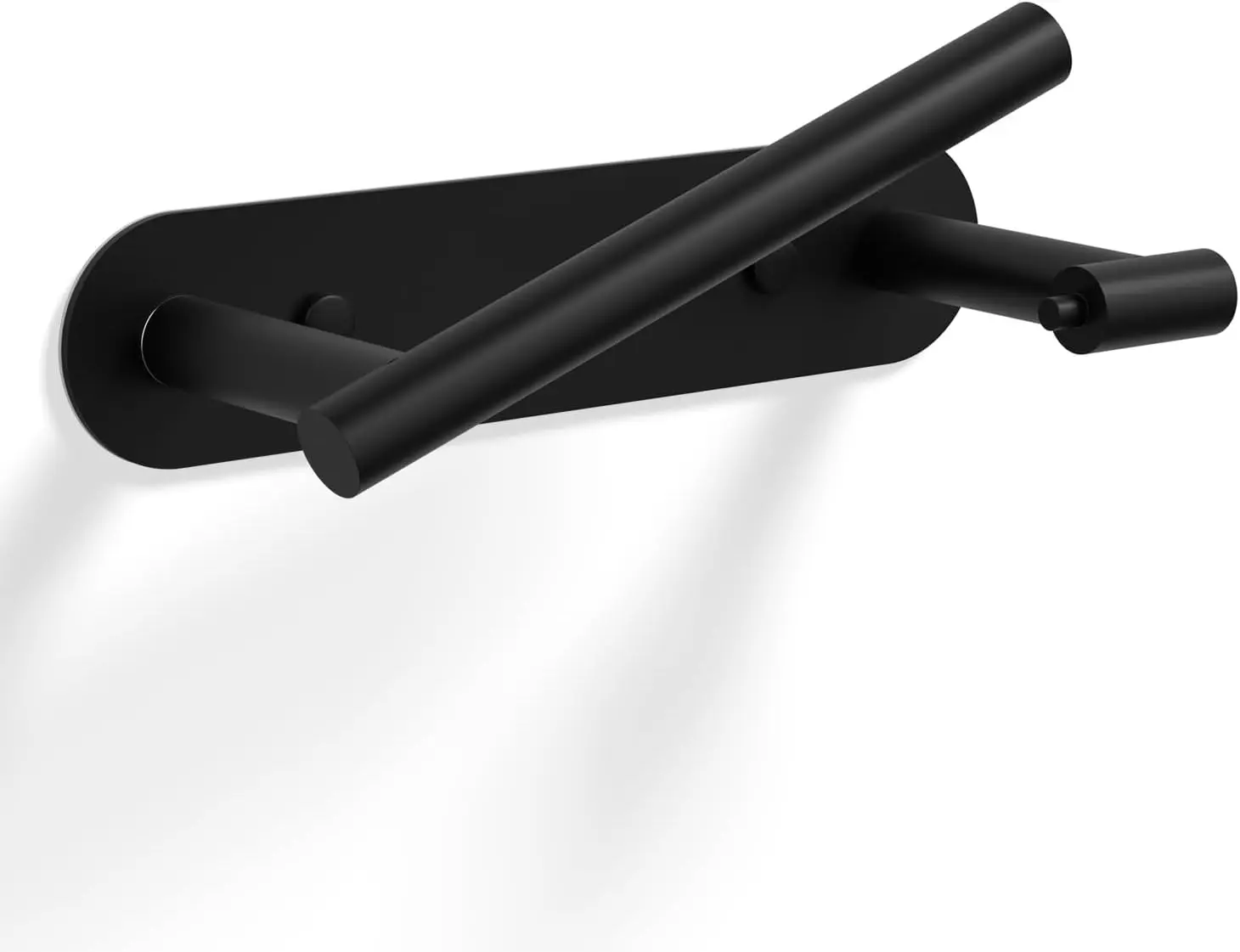 

Matte Black Stainless Steel Toilet Paper Holder, Wall Mounted Self Adhesive No Drill for Bathroom Kitchen