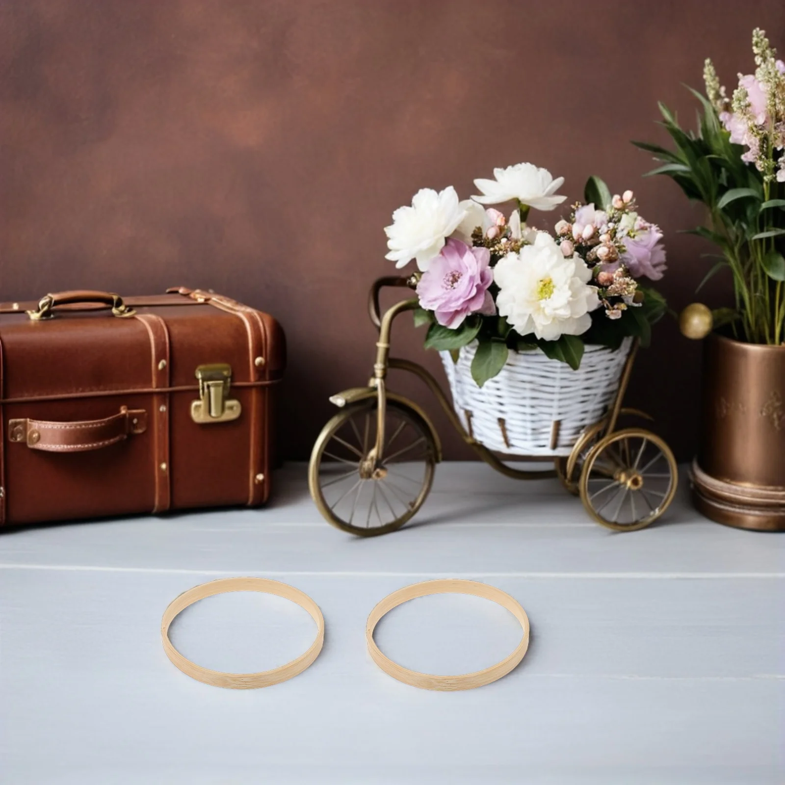 12 قطعة إطارات التطريز الخيزران لتقوم بها بنفسك إكليل شكل ل ماكرامية حلم الماسك الزفاف عيد الميلاد الرياح الرنين الحرفية الأزهار هوب #6