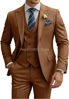 Mens Suit 3 Piece Slim Fit Suits for Men Double Breasted Suit Wedding Prom Suits Formal Business Dinner Tuxedo 2