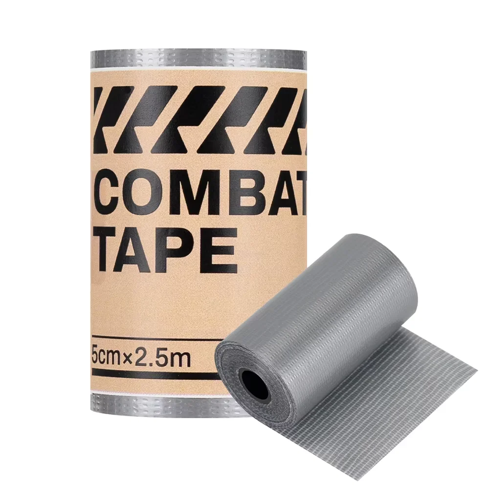 

RHINO RESCUE Duct Tape,Waterproof , Gray Tape,Silver 5cm*2.5m, Indoor & Outdoor Use, No Residue, Tear by Hand