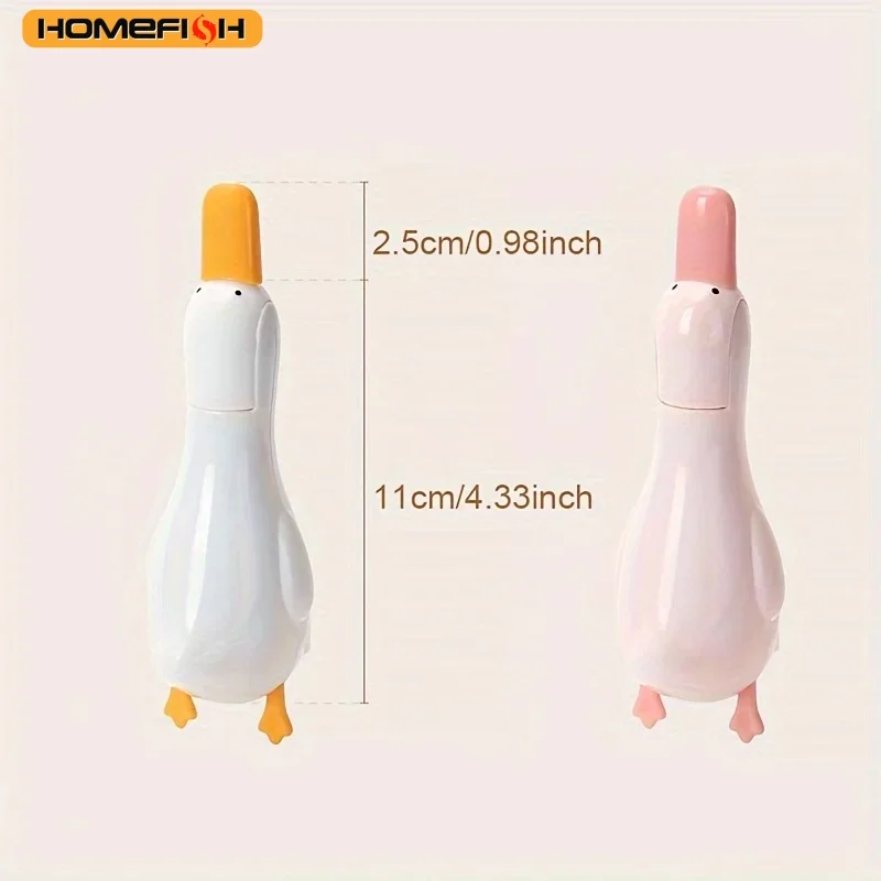 2-in-1 Cute Duck Shaped Double-head Design Cleaning Clip Dust Stain Removal Shovel - Bathroom Cleaner Tool With Drainage Hole image 6
