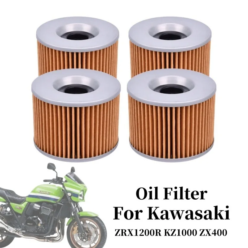 

4Pcs Motorcycle Engine Fuel Oil Filter for Kawasaki KZ1000 ZX400 EX250R ZRX1200R KLE250 KZ550 KZ700 ZRX1200 Moto Bike Accessorie