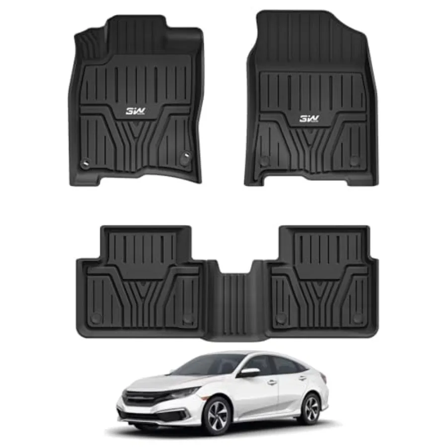 

Floor Mats Fit for Sedan 2016-2021 Hatchback 2017-2021 Coupe 2016-2020 Custom Fit Floor Liner for 1st 2nd Row Full Set TPE All-