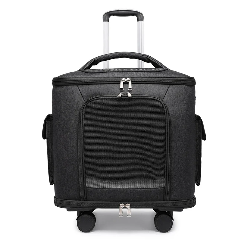 حقيبة دوارة للحيوانات الأليفة قابلة للطي، حقيبة الحيوانات الأليفة المحمولة للتهوية والتهوية والتهوية في الهواء الطلق، أمتعة الحيوانات الأليفة ذات سعة كبيرة