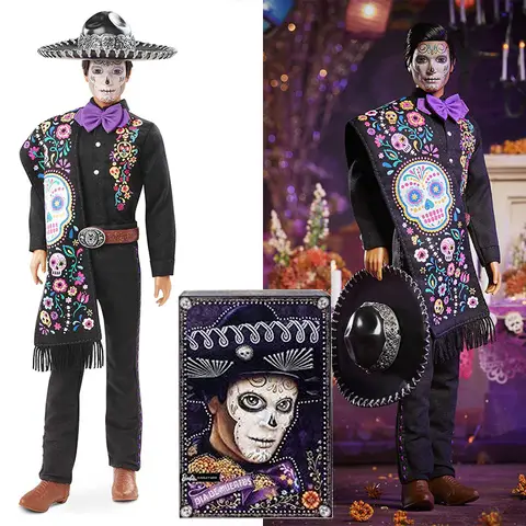 First Barbie Day of the Dead Doll Mexican Skull Makeup Santos Collection Birthday Collection Surprise Gift