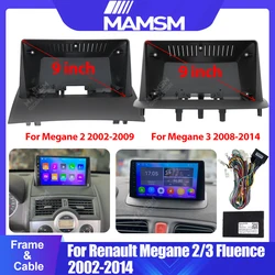9 inch Car Radio Fascias For Renault Megane 2 3 Fluence 2002-2014 Dashboard Frame Installation Panel DVD GPS Android Player