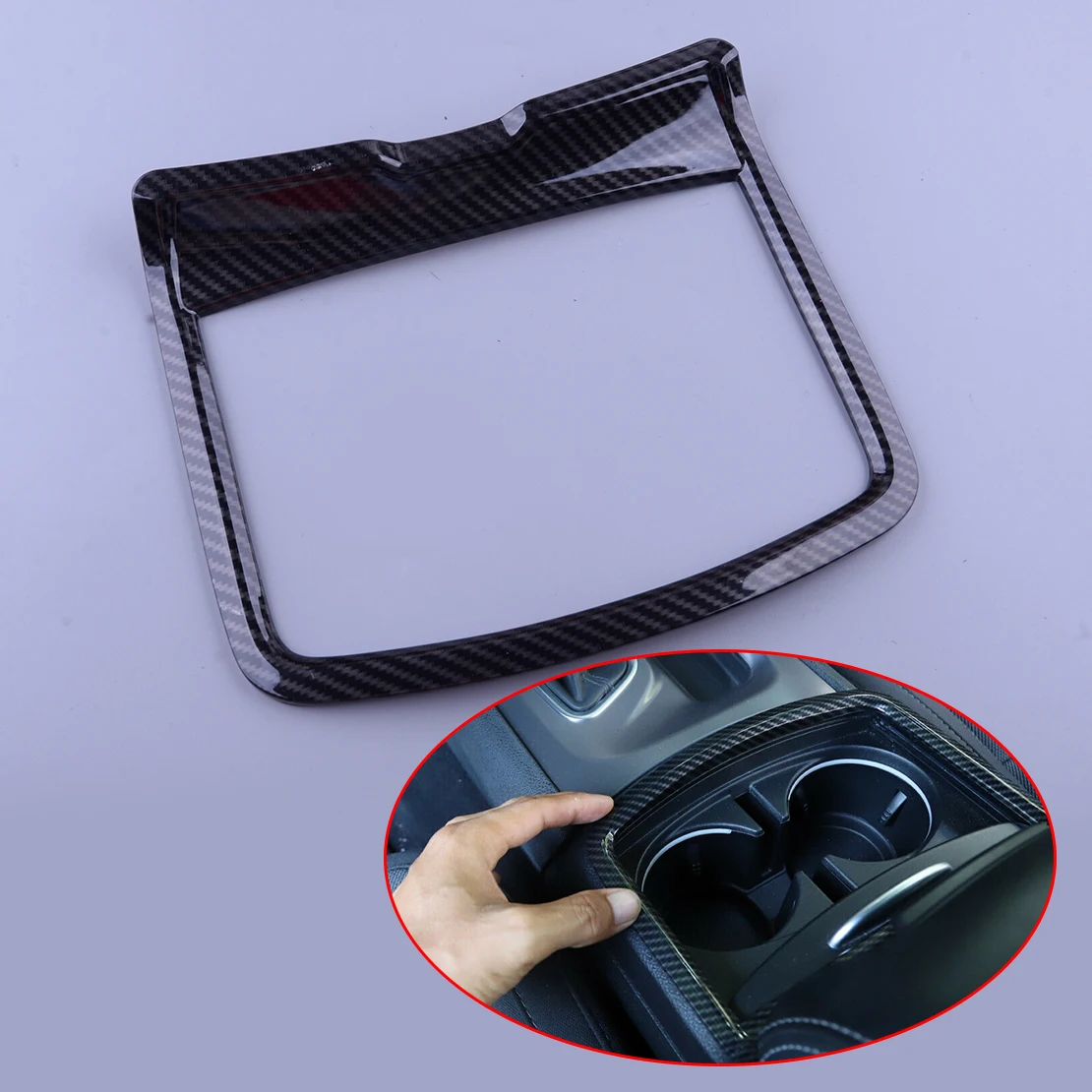 

Car Central Cup Holder Frame Trim Cover Black Carbon Fiber Style Fit for Dodge Charger 2011-2017 2018 2019 2020 2021 2022 New