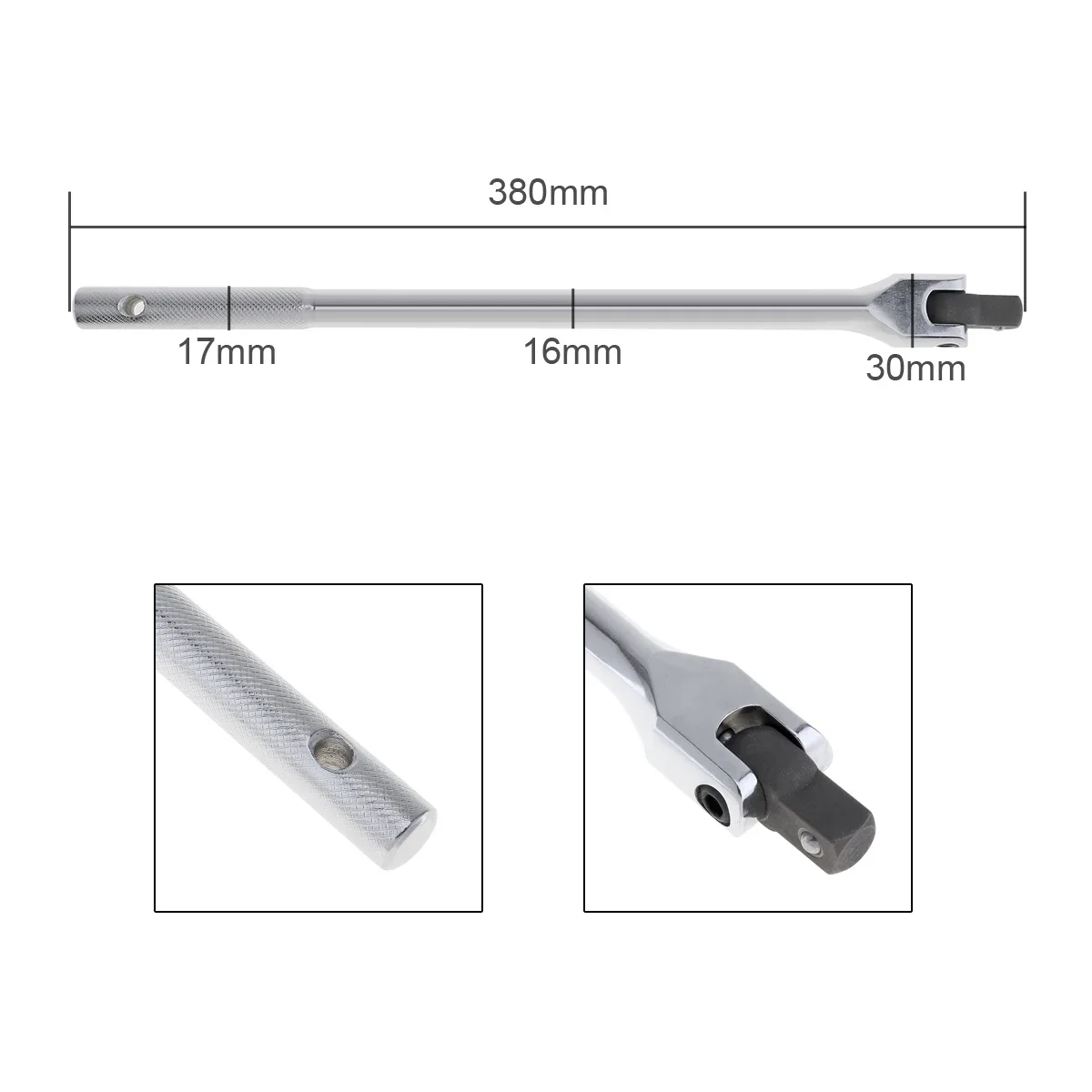 1/2F Rod 15/18 Inch Wrench long Force Bar Activity Head Socket Wrench with Strong Force Lever Steering Handle  Hand Tools