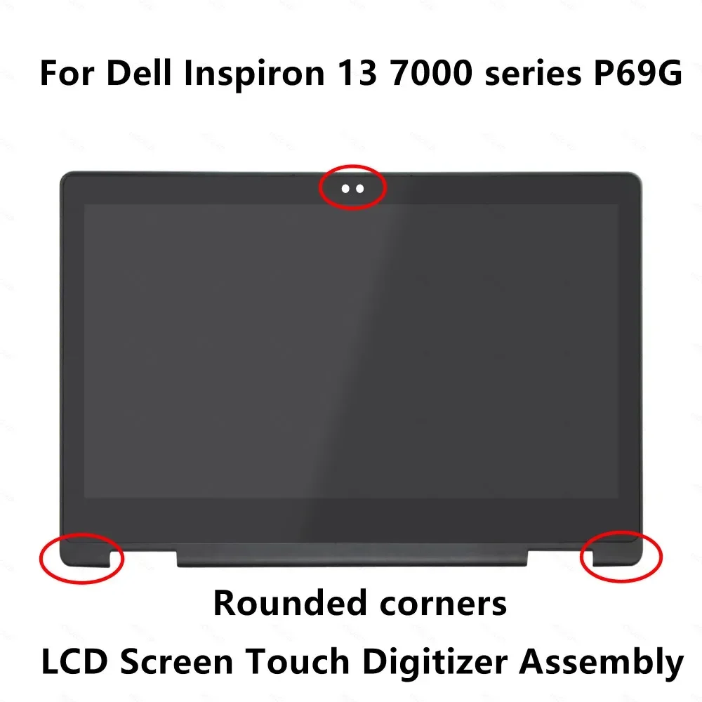 13.3'' Full LCD Display Panel Touch Glass Digitizer Screen Assembly+Bezel For Dell Inspiron 13 7000 Series 7368 7378 P69G IPS FH