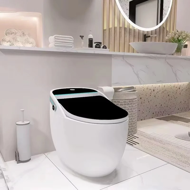 New Design Floor Mounted Black Ceramic Intelligent Wc Bidet Remote Automatic Flush Smart Toilets