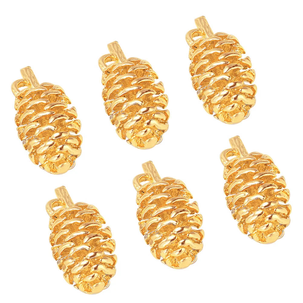 

6Pcs Metal Pendants Creative Pine Cone DIY Jewelry Making Accessories for Necklace Bracelet Earrings Decor Pine Cone Pendant