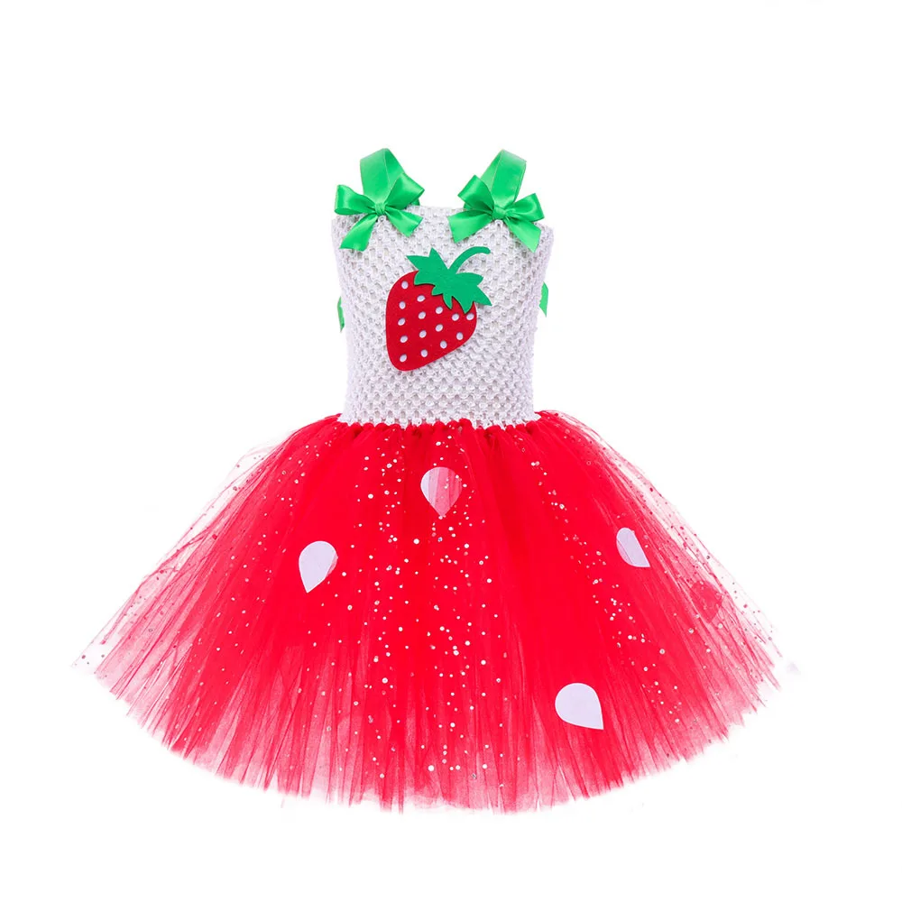 Niedliches Baby-Ballett-Tutu, Erdbeer-Spitzen-Prinzessinnenkleid, Kinder-Geburtstagskostüm, Rollenspiel-Wassermelonen-Weihnachtskleid, Geschenk – Detail 31
