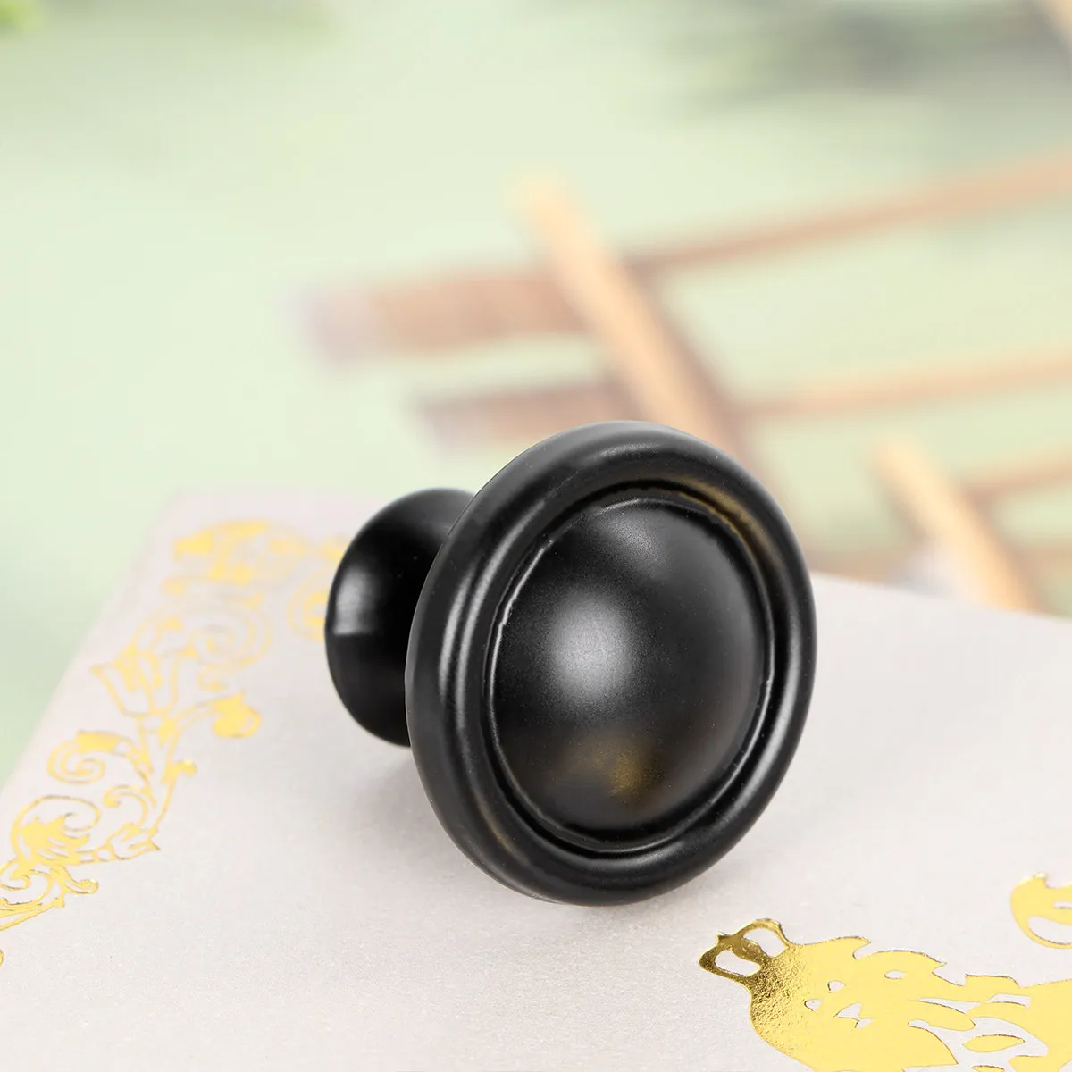 12Pcs Kitchen Cabinet Door Pull Handles Round Alloy Wardrobe Knobs Cupboard Durable Aluminum Matte Black Door Round Handle
