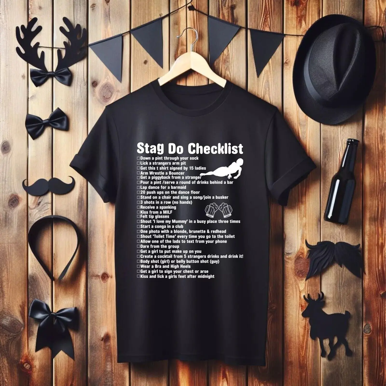 Stag Do T-Shirt, Stag Do Checklist t shirt, Groom's Party tshirt, Bachelor Party