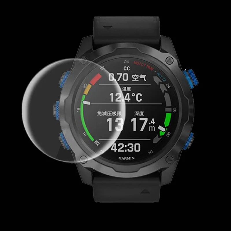 ฟิล์มใส TPU นิ่ม5ชิ้นสำหรับ Garmin Descent Mk3/Mk3i/Mk2/Mk2i/Mk2S 43มม. 51มม. 52มม. ฝาครอบป้องกันหน้าจอสมาร์ทวอท์ช