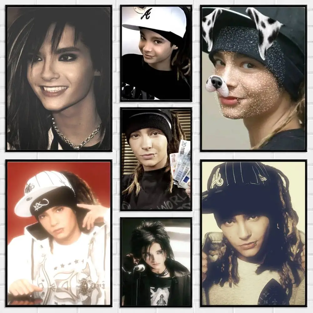 Bill Tom Kaulitz T-Tokio Hotel Poster Versatile HD Waterproof Wall Art Self-Adhesive Decor for Any Space Ideal Gift