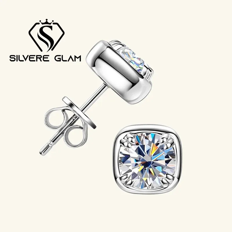 

2025 New 1CT Moissanite Earrings For Women 100%925 Sterling Silver Stud Minimalist Jewelry Gift Valentine's Day With Certificate