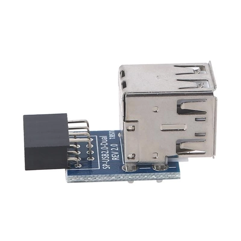 

Hot Sale USB 2.0 Motherboard Header 9pin Motherboard to 2 Ports Dual USB 2.0