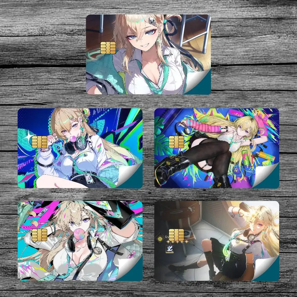 Game Wuthering Waves LYNAE T Bank Credit Cards Bus Pass Stickers Cool Decoration Waterproof 4PCS Card