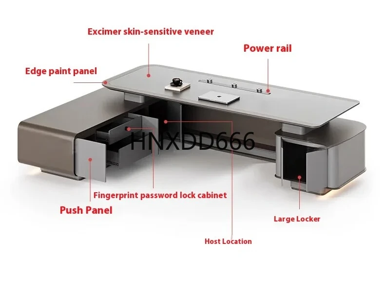 

Офисная мебель в итальянском стиле, светодиодный функциональный высококачественный роскошный стол для босса, легкий роскошный офисный стол для генерального директора