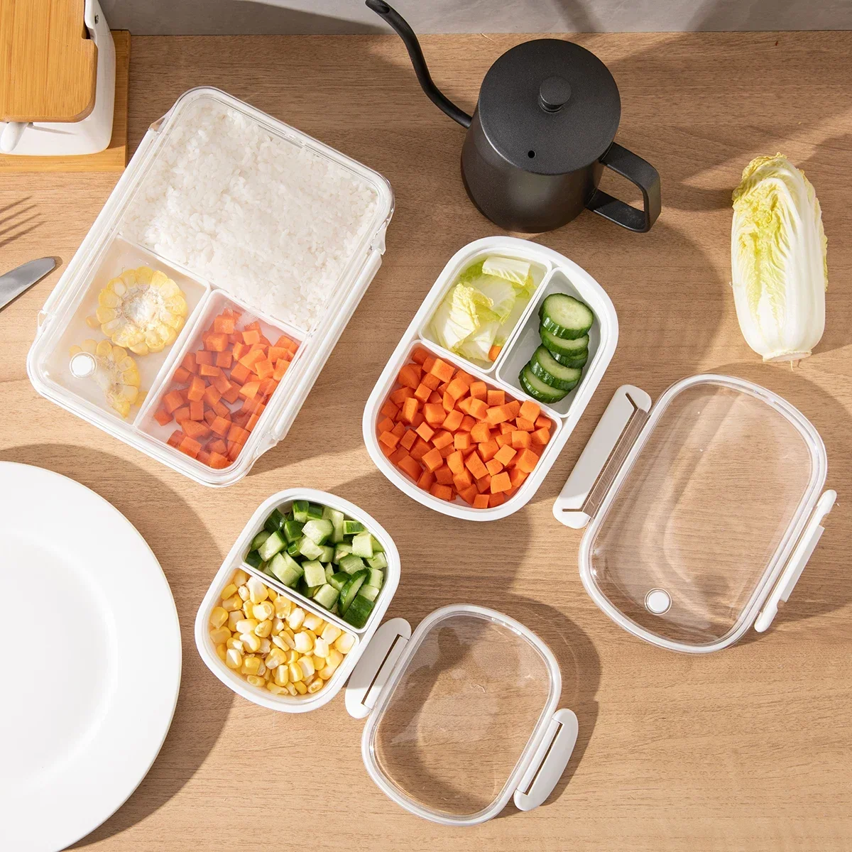1pc-tragbare Brotdose-Bento-Behälter, auslaufs ic heres, manuelles, langlebiges Kunststoff material, ideal für Picknick-und Outdoor-Aktivitäten