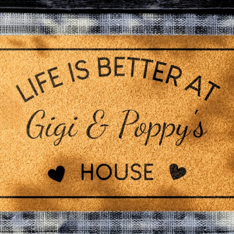 Personalized Coconut Coir Doormat Custom Logo Text Doormat Grandparents Grandma Welcome Mat Nana Papa Door Mat Mothers Day Gift