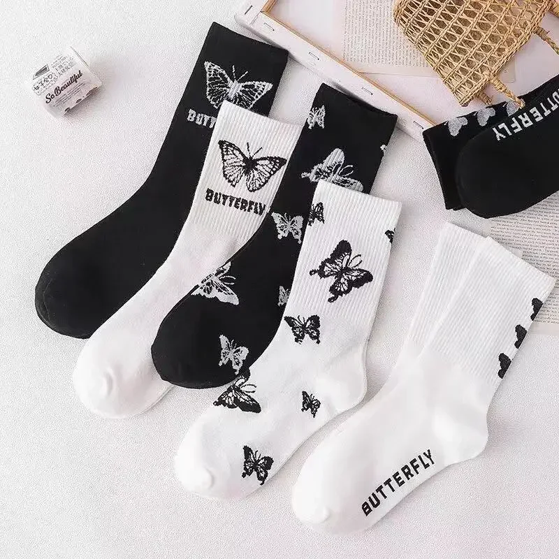 Retro Cute Japanese Socks for Women Female Tied Sports Net Red Bow Simple Fashionable Casual Socks Ropa Mujer Носки Женские 양말