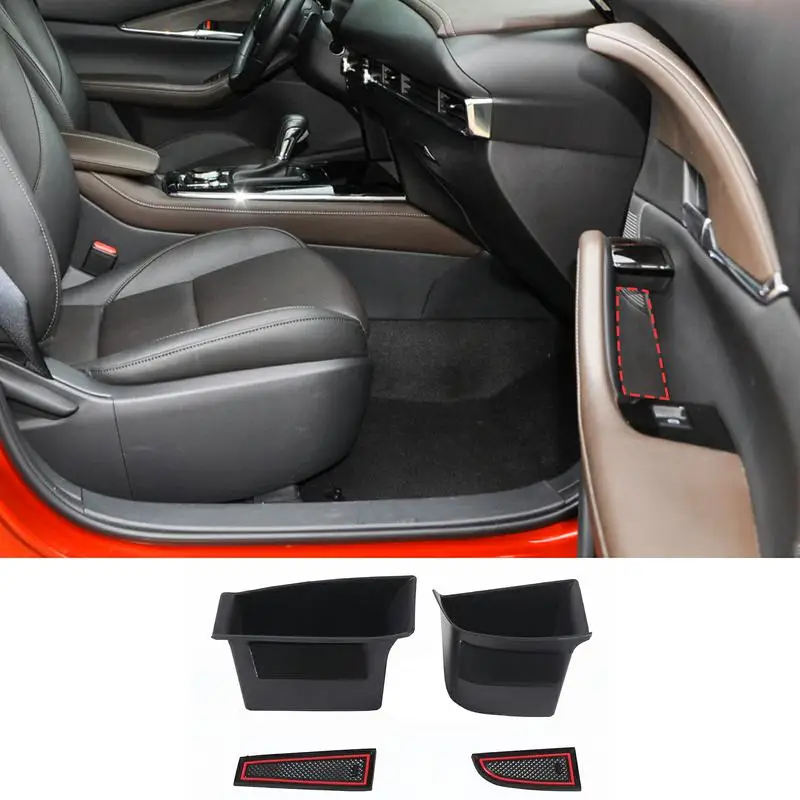 

For Mazda CX-30 (DM) 2020-2023 ABS Black Car Door Armrest Storage Box cell phone storage box armrest box Tray Car Accessories