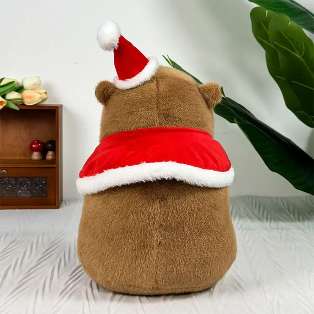 Dress Up Christmas Capybara Plush Doll Cartoon Festival Capybara Plush Toy Fluffy Simulation Capibara Fluffty Doll Birthday Gift