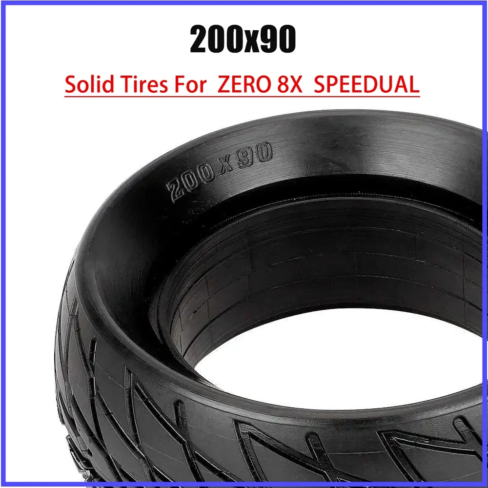

8-дюймовая твердая шина 200x90 для электрических скутеров ZERO 8X SPEEDUAL, устойчивая к проколам сменная бескамерная резиновая шина