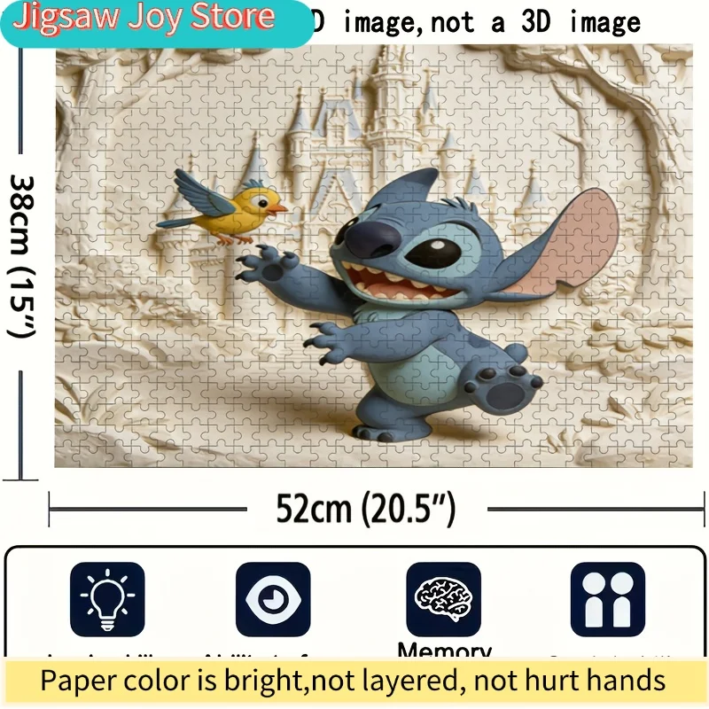 2D 플랫, 디즈니 디즈니 스티치 & 미키 마우스 퍼즐 성인에게 적합 - 벽 그림, 도전적인 두뇌 자극 게임, 크리스마스