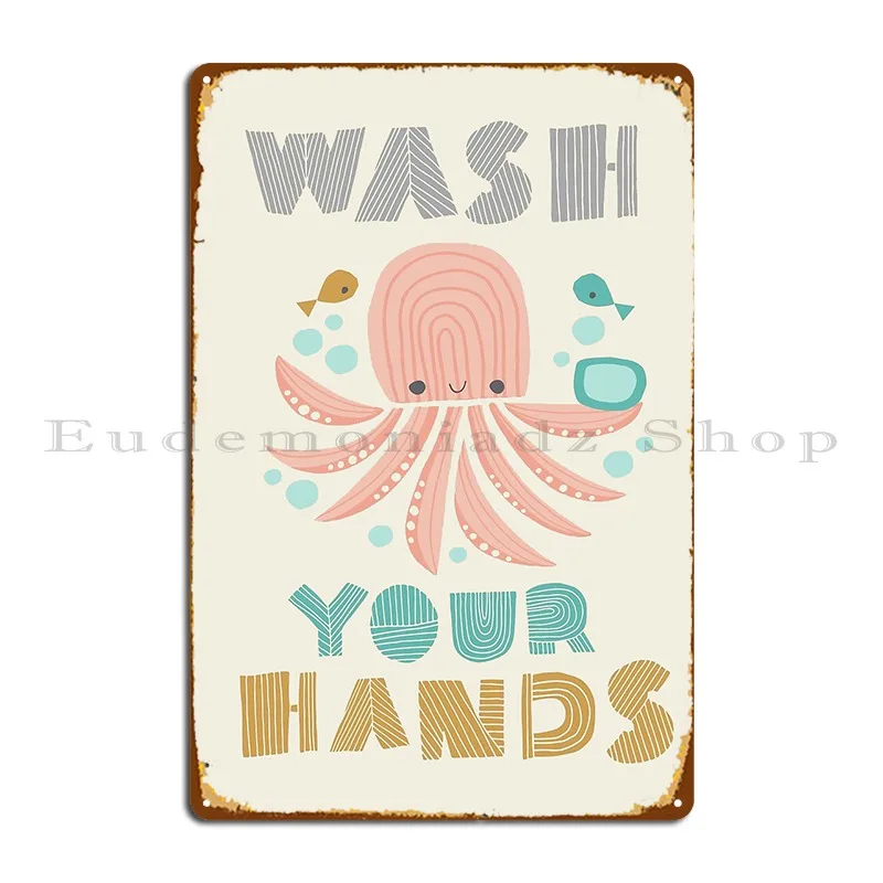 Splish Splash Zoo Wash Your Hands Metal Plaque Poster Garage Bar Mural Painting Custom Tin Sign Poster