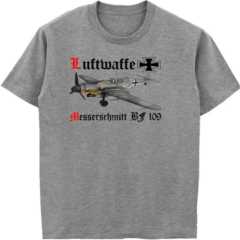 New Fashion Funny T-shirt Messerschmitt Bf 109 Germany Wwii T Shirt New Amazing Graphic Tshirt Men Cotton Tees Tops Harajuku