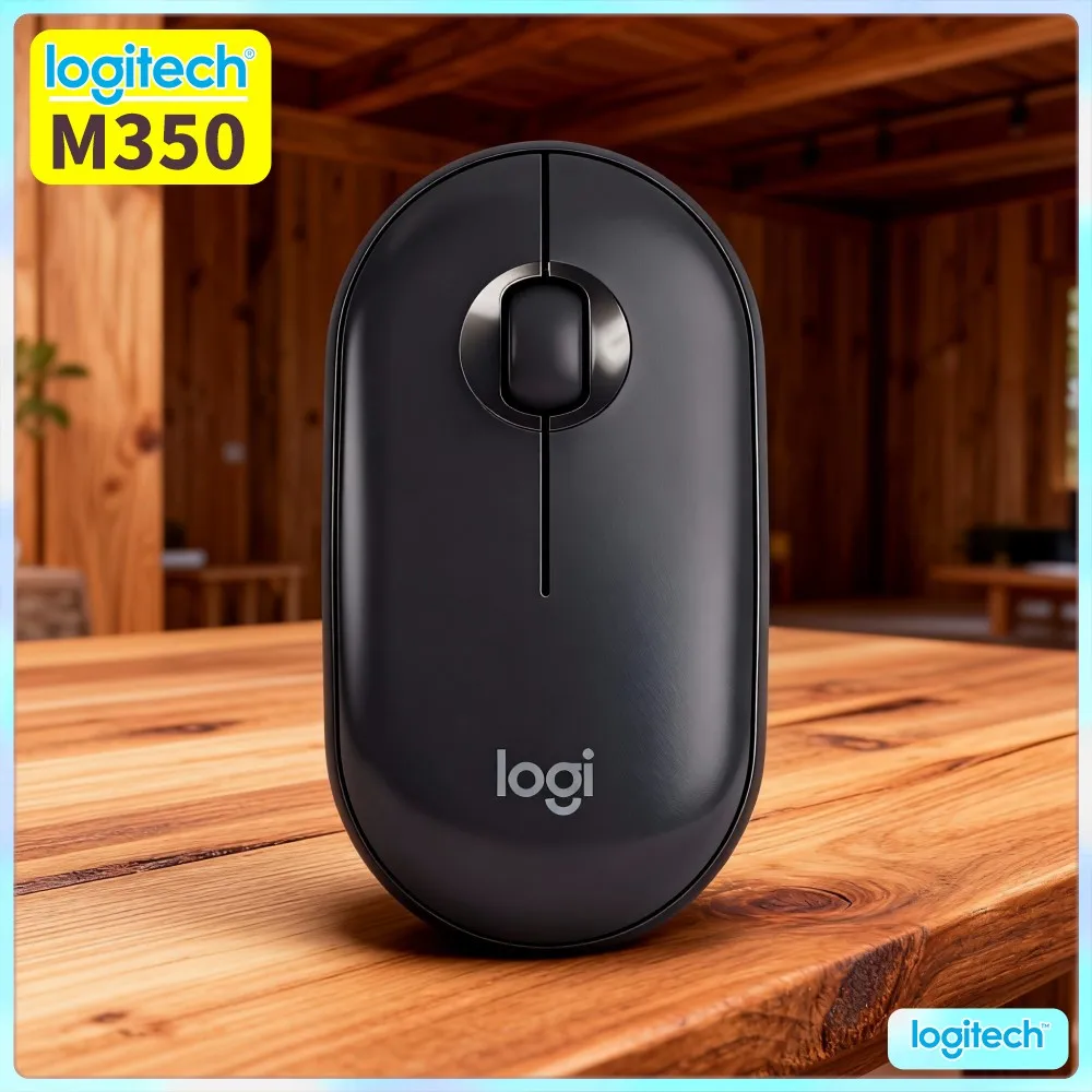 Logitech M350 Portable Office Mouse - Ultra-Thin, Quiet Operation, Bluetooth Low Energy, 1000 DPI, PC Mac Tablet Compatible