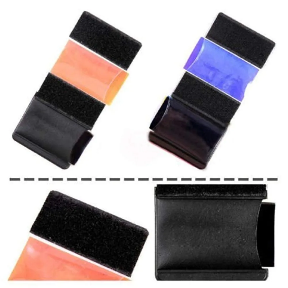 12 Colors Camera Flash Gels Lighting Filter Kit with Universal Velcro Band Holder for Speedlite Portrait Studio DIY Photography view 5