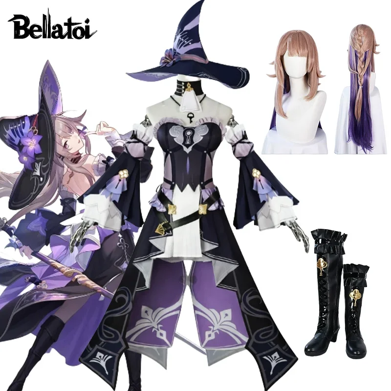 

Game Honkai: Star Rail Herta Cosplay Costume Sexy Lolita Dress Witch Uniform Wig Shoes Halloween Party Carnival Suit Adult Women