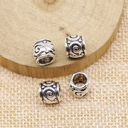 IFOCUS 10pcs/Lot Threaded Big Hole Beads For DIY Jewelry Making Zinc Alloy 9x9x8mm/0.35x0.35x0.31inch