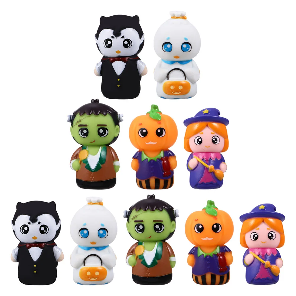 10 stuks Halloween Vingerpoppetjes Cartoon Speelgoed Hand voor Volwassenen Kinderen Pvc Mooie Mini Kind Ouder-kind Storytelling