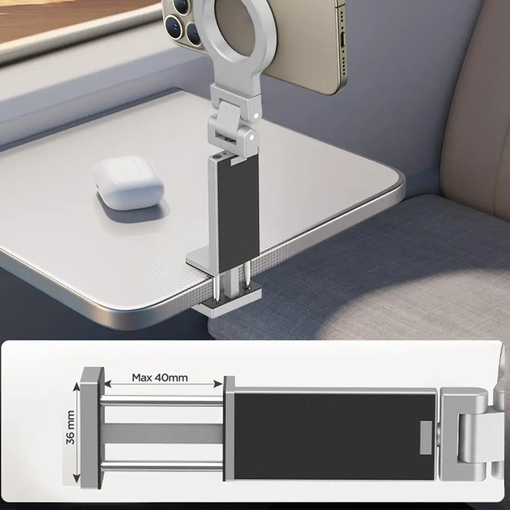 حامل هاتف مغناطيسي عالمي قابل للطي أساسيات دوران مرن Magsafe حامل سفر للطائرة لهاتف iPhone 16-12 الذكي