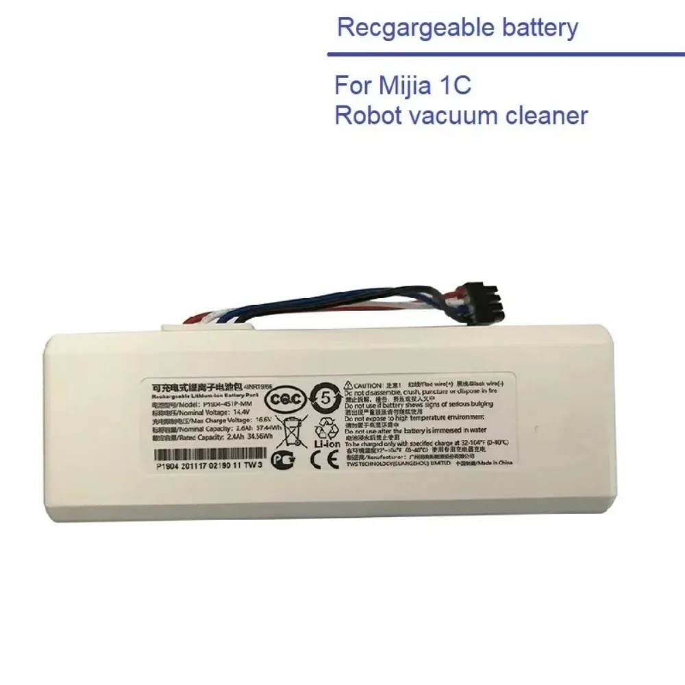 Batería recargable  iones  litio para Robot aspirador Xiaomi Mijia 1C STYTJ01ZHM con capacidad  2600mAh, fuente  aliment