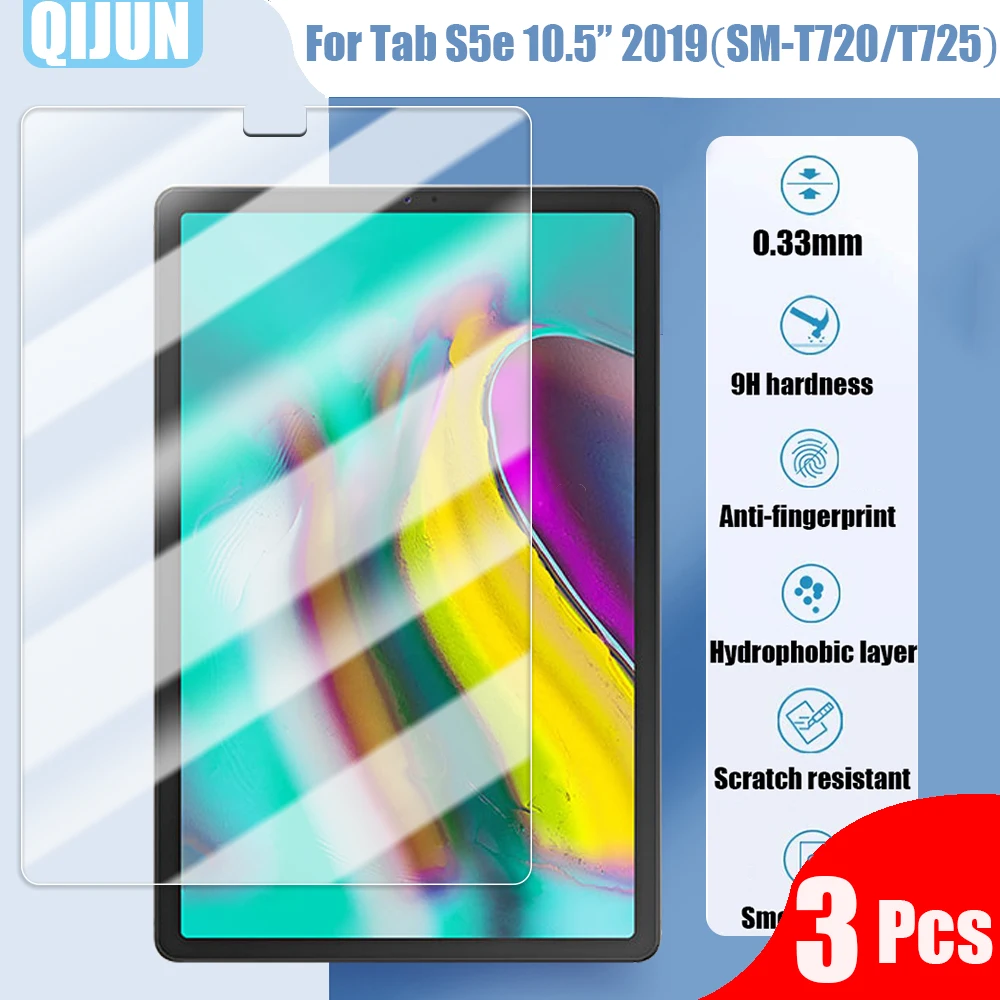 

Tablet Tempered glass film For Samsung Galaxy Tab S5e 10.5" Explosion proof and scratch Anti fingerprint 3 Pcs SM-T720 SM-T725