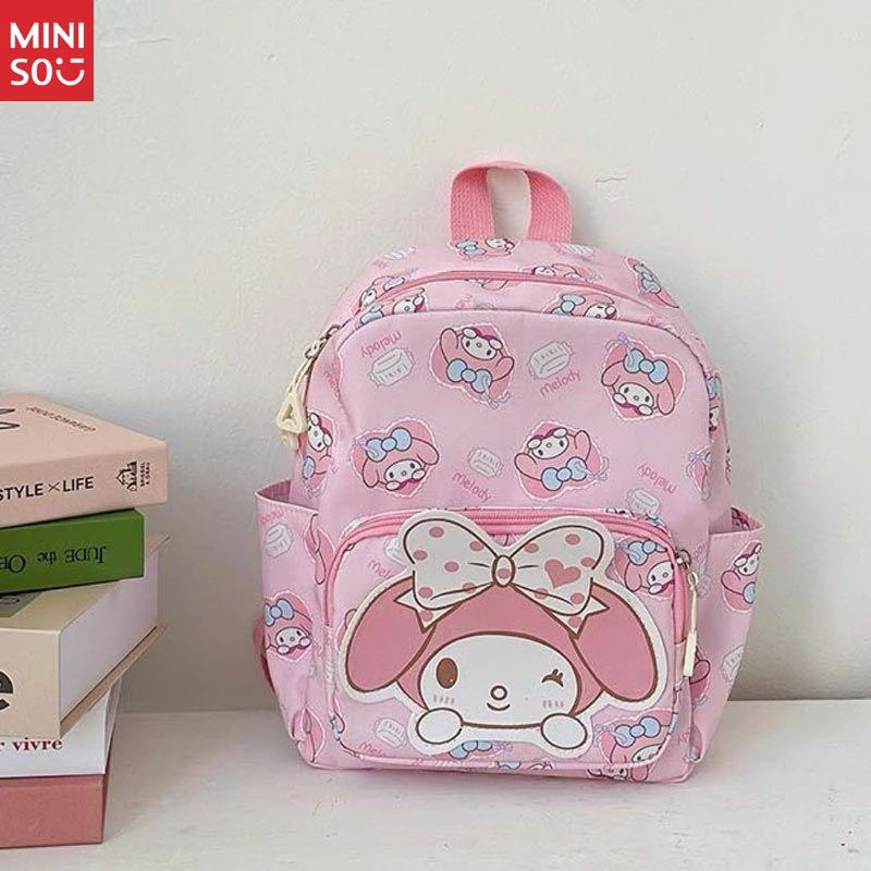 حقيبة ظهر Miniso اللطيفة من النايلون لطلاب المدارس الابتدائية والإعدادية - حقيبة مدرسية وردية متينة #2