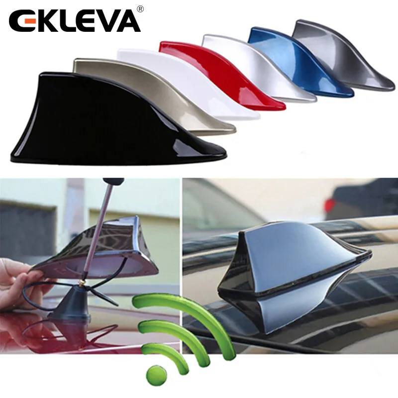 

EKLEVA Upgraded Signal Universal Car Shark Fin Antenna Auto Roof FM/AM Radio Aerial Replacement for BMW/Honda/Toyota/Hyundai/Kia