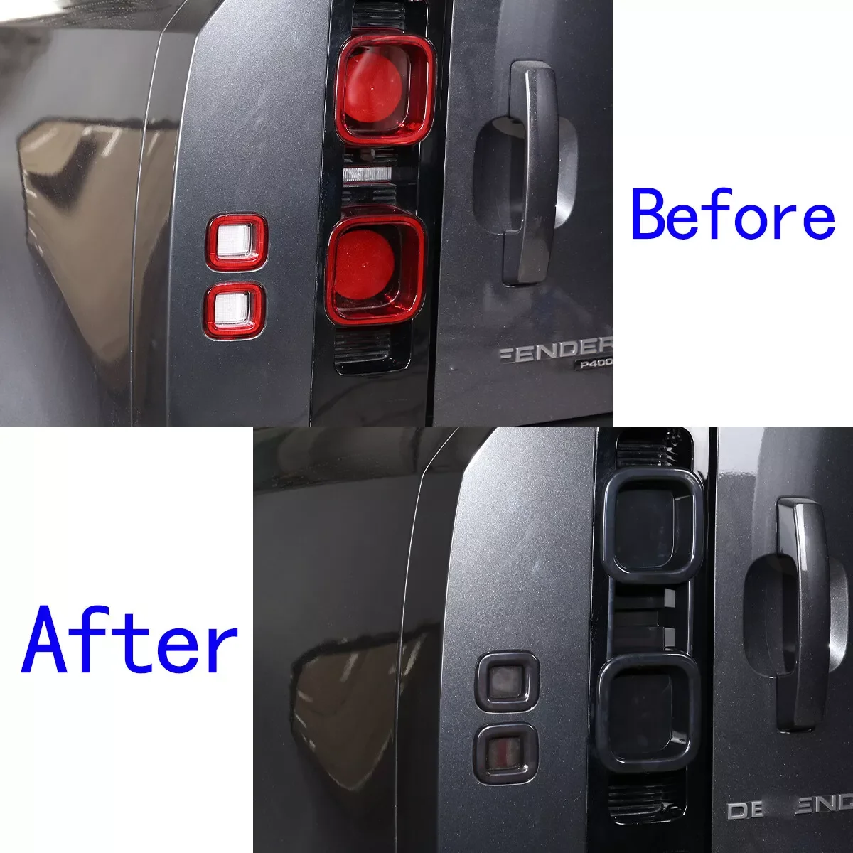 6pcs Set Smoked Tail Light Covers Blackout Light For Land Rover Defender 90 110 20-24 Car Accessories