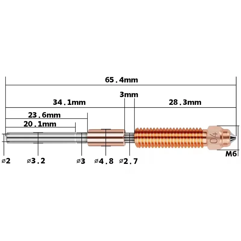 K/s tout-en-un cuivre titane buse haut débit amélioré 0.2 0.4 0.6 0.8mm buse à échange rapide pour Creality K1 Max K/s Ender-3 V3