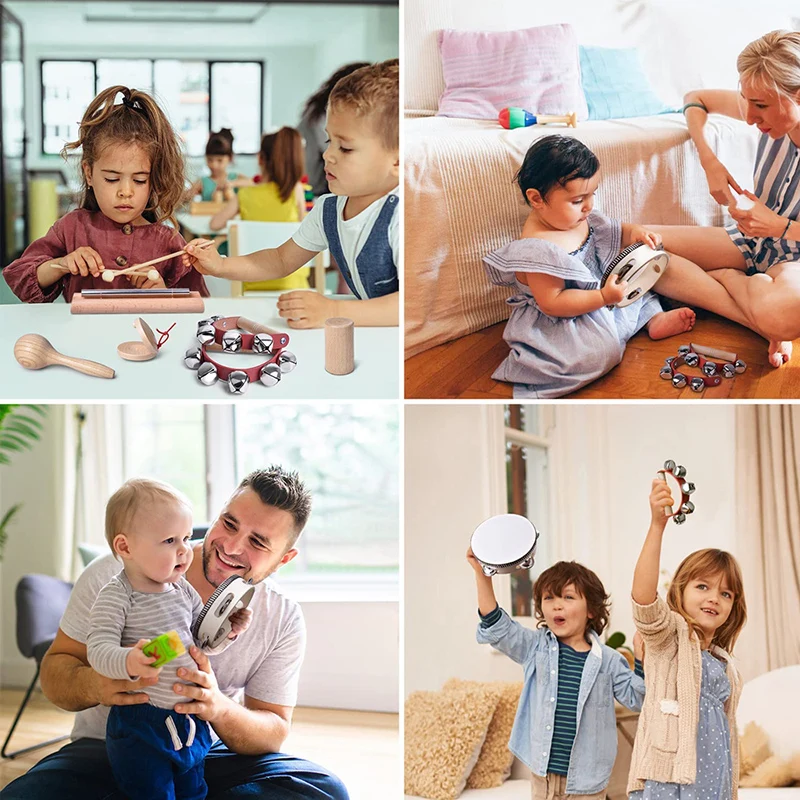 Instruments de musique Montessori en bois pour bébé jeu coule pour enfant de 1 2 et 3 ans