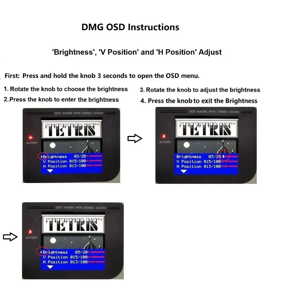 Gamer Dg com alto-falante, GBO OSD FRM Q5, tamanho maior, RIPS, tela LCD IPS, Mod Kits, Shell de múltipla escolha, lente para GAMEBOY DMG