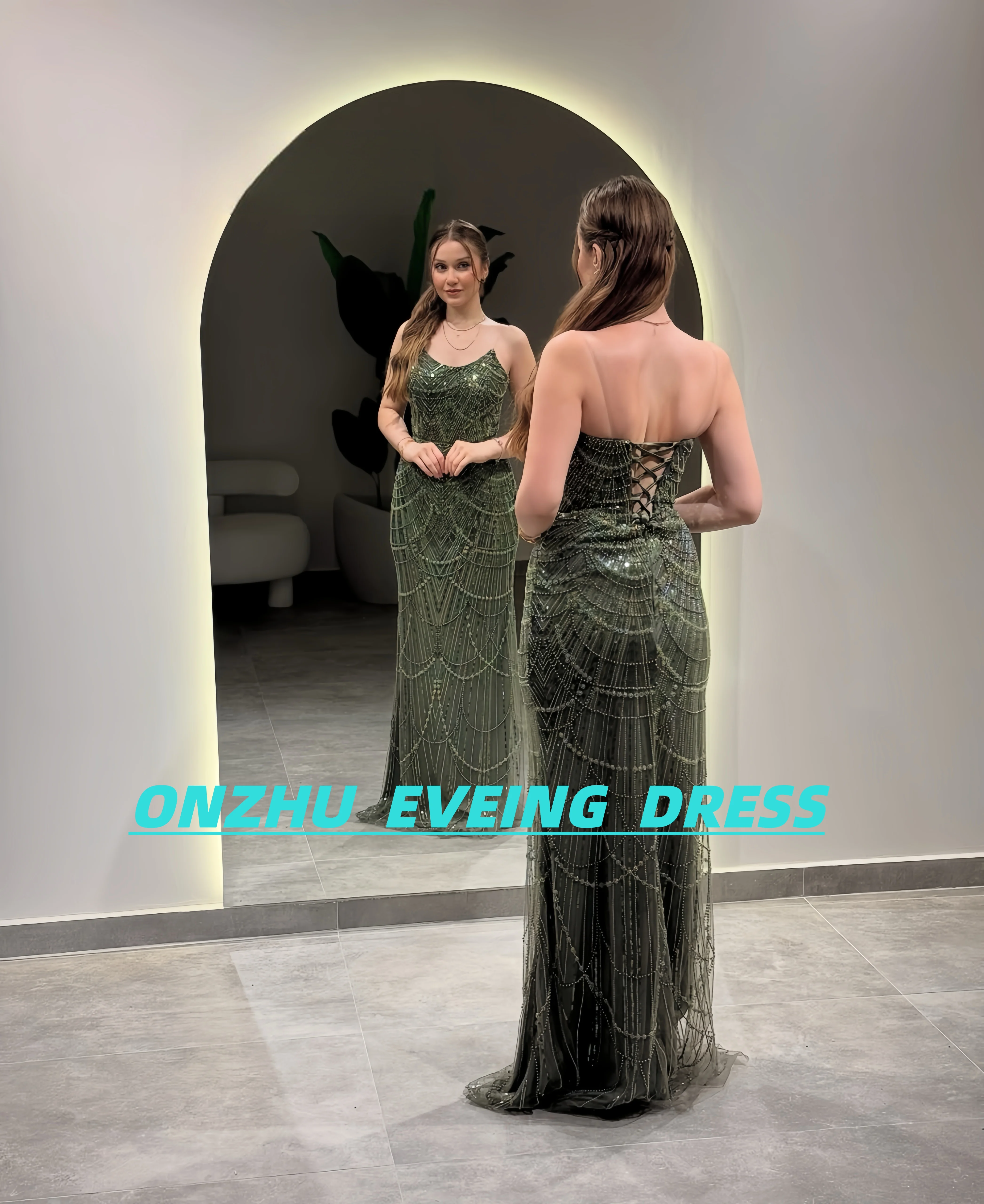 Customized strapless and sleeveless mermaid bead luxury evening dresses dresses for special occasions Dresses gala